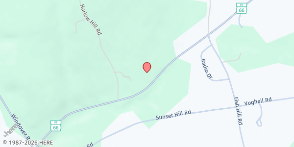 Map showing The Baptist Fellowship of Randolph at 1051 VT-66, Randolph, VT