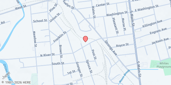 Map showing Rutland Community Cupboard at 65 River Street, Rutland, VT