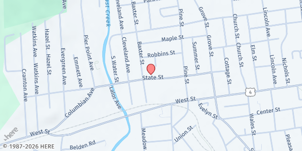 Map showing Turning Point Center of Rutland at 141 State Street, Rutland, VT