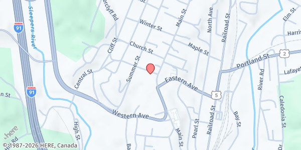 Map showing St. Johnsbury Nutrition Center at 1207 Main Street, Saint Johnsbury, VT