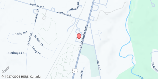 Map showing Shelburne Food Shelf at 5420 Shelburne Road, Shelburne, VT