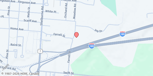 Map showing Hunger Free Vermont - South Burlington at 38 Eastwood Dr, South Burlington, VT