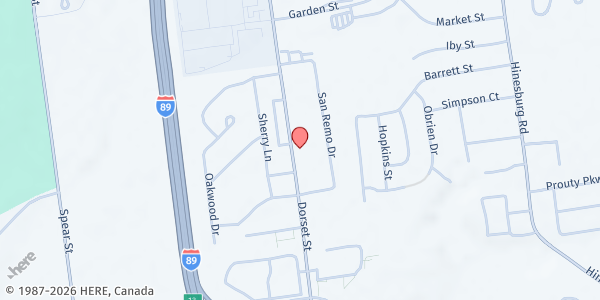 Map showing South Burlington Food Shelf at 356 Dorset Street, South Burlington, VT