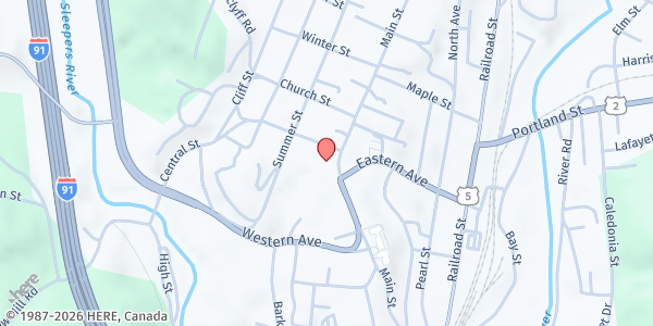 Map showing NEKCA St Johnsbury at 1197 Main Street, St Johnsbury, VT