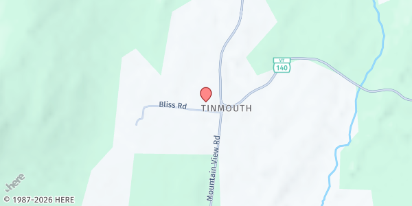 Map showing Tinmouth Community Church at 6 Bliss Rd, Tinmouth, VT