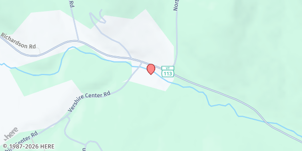 Map showing Vershire Town Center at 27 Vershire Center Rd, Vershire, VT