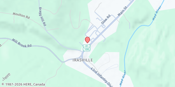 Map showing Mad River Valley Community Pantry at 5308 Main Street, Waitsfield, VT