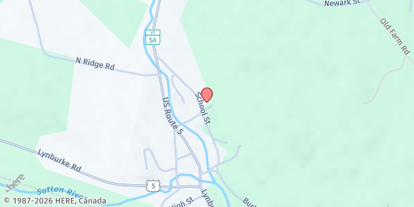 Map showing Burke Senior Meal Site at 212 School Street, West Burke, VT