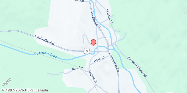 Map showing West Burke United Methodist Church at 144 Church St, West Burke, VT