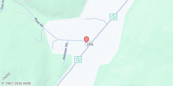 Map showing Ira Baptist Church at 1846 VT-133, West Rutland, VT