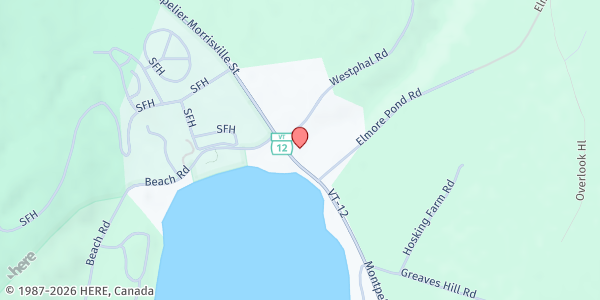 Map showing Elmore United Methodist Church at , Wolcott, VT