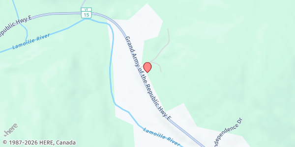 Map showing Wolcott Mennonite Church at 1337 VT-15, Wolcott, VT