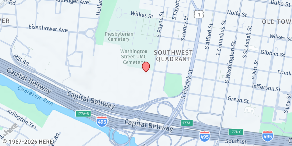 Map showing ALIVE - Southwest Quadrant at 801 S Payne St, Alexandria, VA