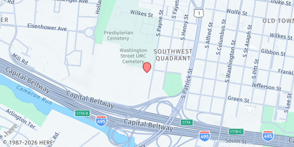 Map showing ALIVE! Warehouse at 801 S Payne St, Alexandria, VA