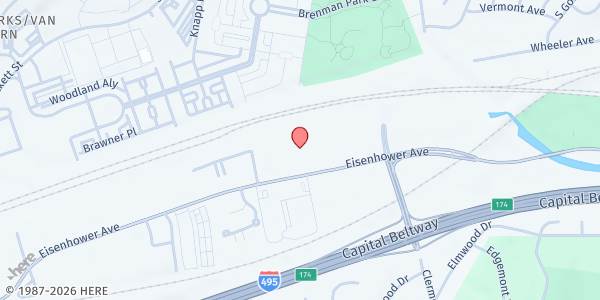 Map showing Catholic Charities Christ House Food Pantry at 4725A Eisenhower Avenue, Alexandria, VA