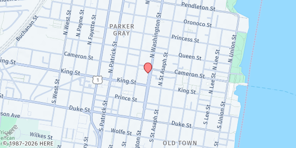 Map showing Christ Church Lazarus Ministry at 118 North Washington St, Alexandria, VA