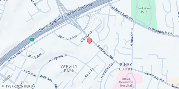Map showing Christ the Redeemer Catholic Church at 4646 Seminary Rd, Alexandria, VA