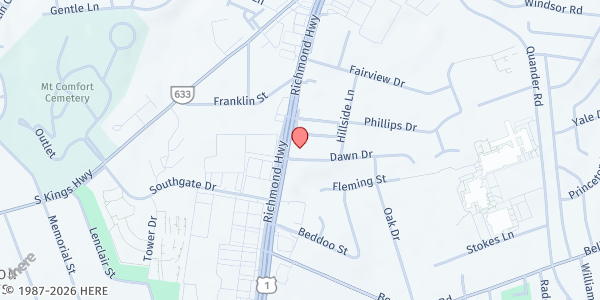 Map showing Groveton Baptist Church at 6511 Richmond Highway, Alexandria, VA