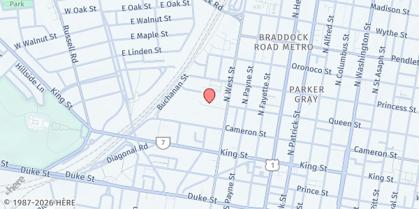 Map showing Jefferson-Houston Elementary School at 1501 Cameron St, Alexandria, VA