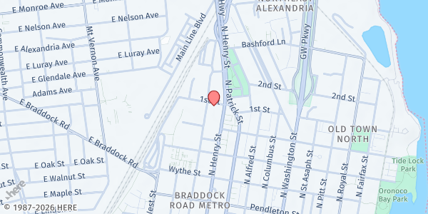 Map showing Ladrey Apartments at 1112 First St, Alexandria, VA