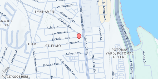 Map showing Mother of Light Center at 421 Clifford Ave, Alexandria, VA