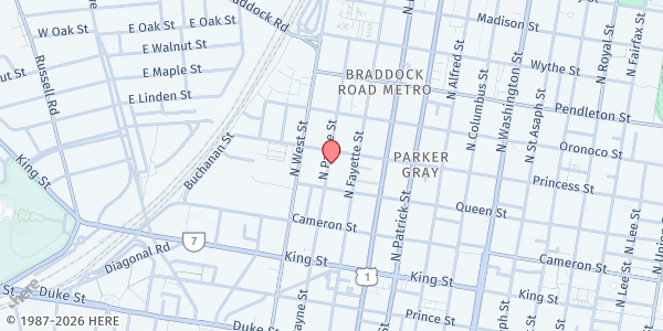 Map showing Mount Jezreel Baptist Church at 317 N Payne Street, Alexandria, VA