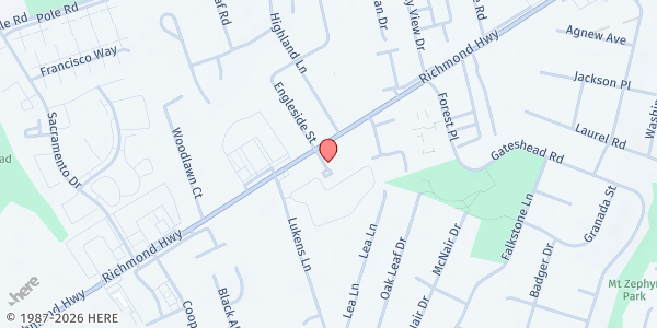 Map showing Royal Missionary Baptist Church at 8631 A Engleside Office Park, Alexandria, VA