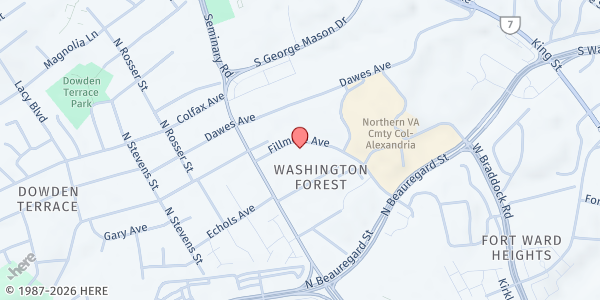 Map showing Saint James United Methodist Church at 5200 Fillmore Ave, Alexandria, VA