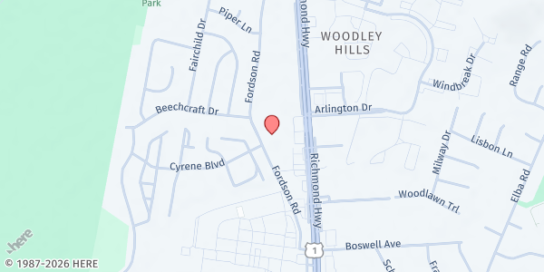 Map showing United Community - Alexandria at 7511 Fordson Road, Alexandria, VA