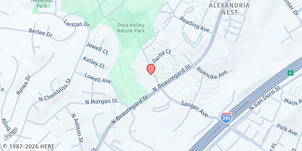 Map showing William Ramsay Recreation Center at 5650 Sanger Avenue, Alexandria, VA