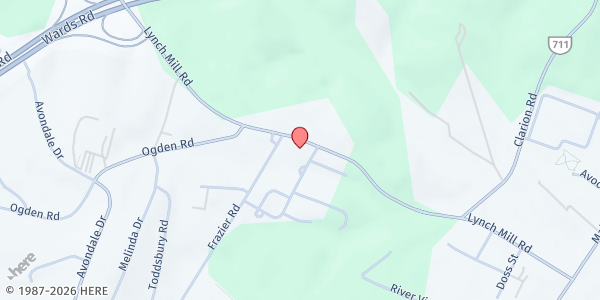 Map showing Altavista Area/Campbell County Habitat For Humanity at 2187 Lynch Mill Rd, Altavista, VA