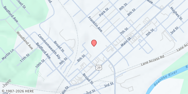 Map showing DAWN (Donation a Week Neighbor) at 717 7th Street, Altavista, VA