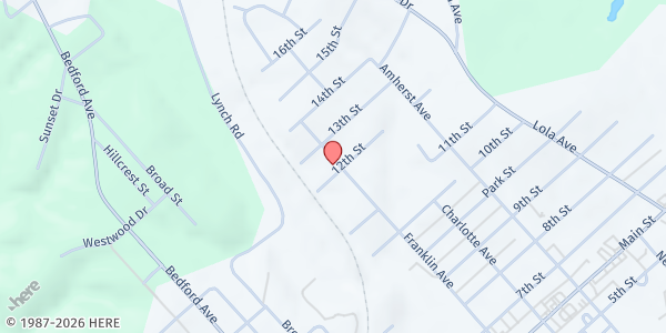 Map showing First Baptist Church at 710 12th Street, Altavista, VA