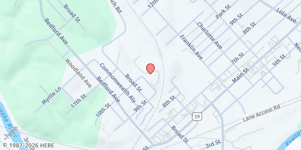 Map showing Grace Community Church at 911 Grace Street, Altavista, VA