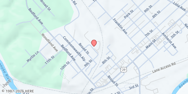 Map showing Grace Community Church at 911 Grace Ave, Altavista, VA