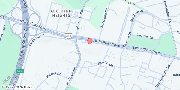 Map showing Consumer Wellness Center at 7611 Little River Turnpike, Annandale, VA