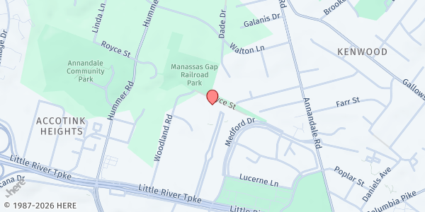 Map showing Fairmont Gardens Apartments Food Distribution Site at 4100 Wadsworth Ct, Annandale, VA