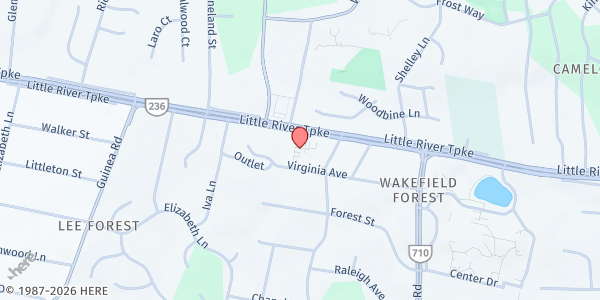 Map showing St. Matthews Ken Jackson Food Closet at 8617 Little River Turnpike, Annandale, VA