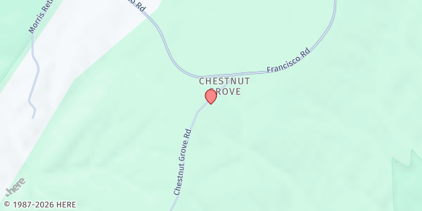 Map showing Chestnut Grove Baptist Church at 2490 Chestnut Grove Church Rd., Appomattox, VA