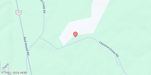 Map showing Missionary Food Bank Chestnut Grove at 611 Chestnut Grove Road, Appomattox, VA