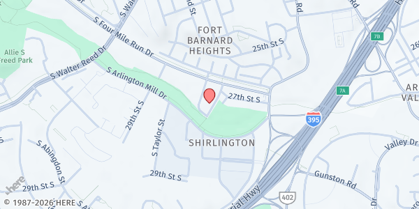 Map showing Arlington Food Assistance Center Headquarters at 2708 S. Nelson St., Arlington, VA