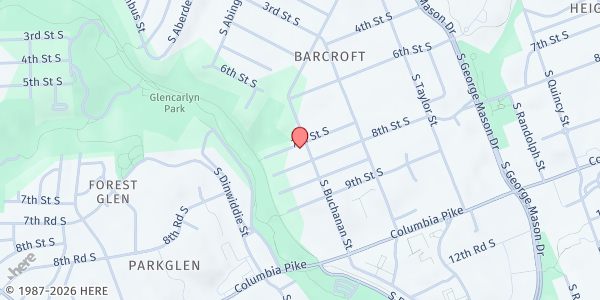 Map showing Barcroft Elementary School at 700 S Buchanan St, Arlington, VA