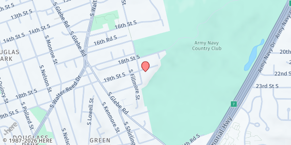 Map showing Our Lady Queen of Peace Church at 2700 19th Street South, Arlington, VA