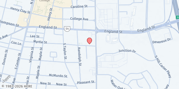 Map showing Faith, Hope and Victory Chapel at 514 Myrtle St., Ashland, VA