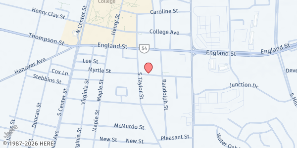 Map showing Storehouse Ministry – Ashland Church of God at 406 Myrtle Street, Ashland, VA