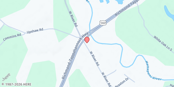 Map showing CornerStone Community Development Center at 11235 West River Road, Aylett, VA