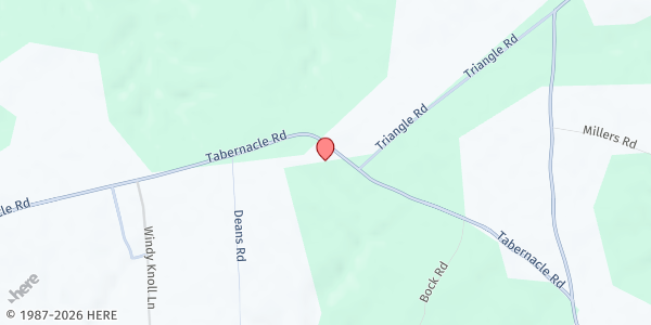 Map showing Proclaiming Grace Outreach at 20051 Tabernacle Road, Barhamsville, VA
