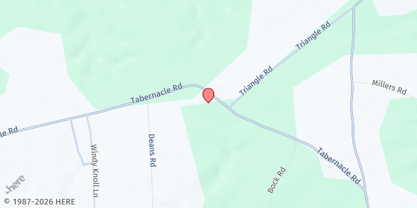 Map showing Proclaiming Grace Outreach - Tabernacle UMC at 20051 Tabernacle Road, Barhamsville, VA