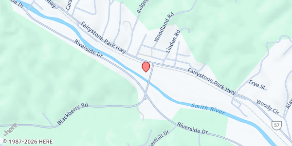 Map showing Disaster Relief Food Ministry, Inc. at 24 Gov Stanley Hwy, Bassett, VA