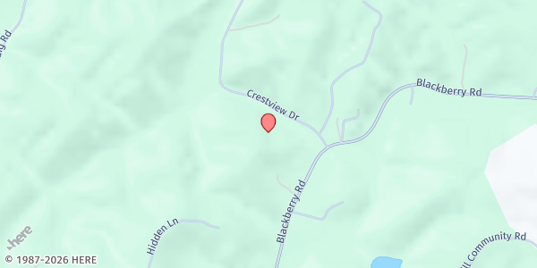 Map showing Gethsemane Pentecostal Holiness Church at 2380 Blackberry Rd., Bassett, VA